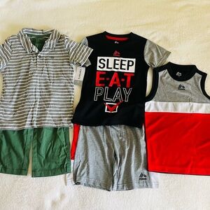 Bundle Carter's and RBX TO Green and Gray‎ Striped Set Ss 3
